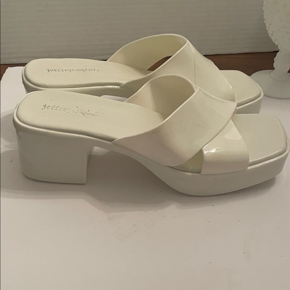Jeffrey Campbell Cream Platform Mules Sandals - Picture 7 of 13